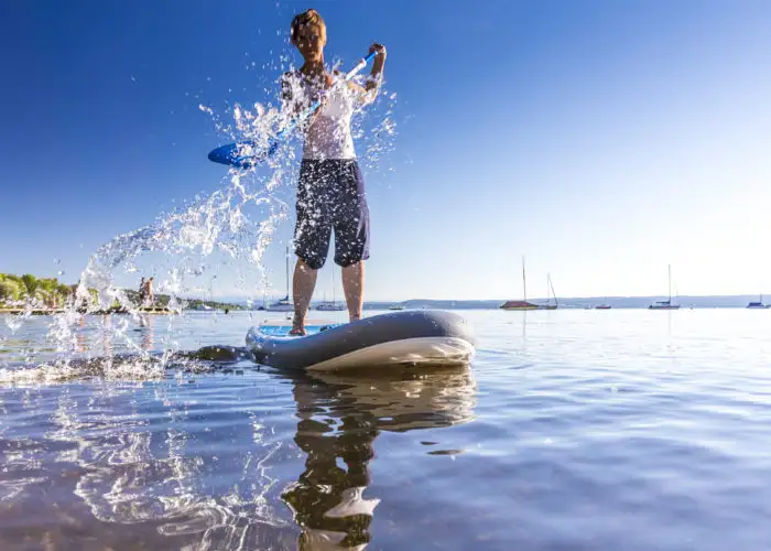 Woman paddleboarding